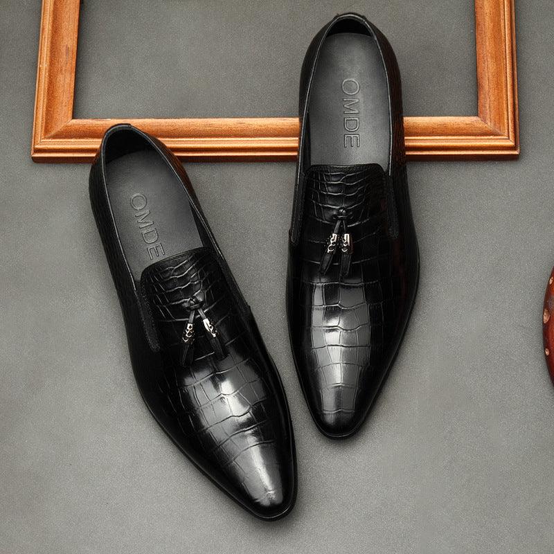 Formal Men Business Dress Pointed Toe Shoes Genuine Leather Mens