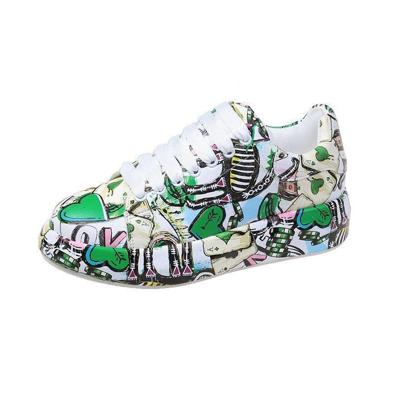 Women's Fashion Platform Casual Shoes Painted Sneakers