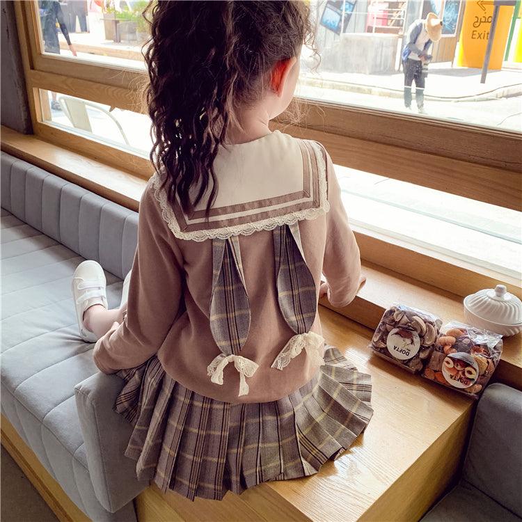 Little Girl College Style Hoodie Short Skirt Korean Version