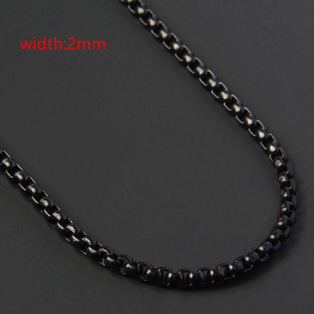 Less Steel Figaro Cuban Chain Necklace For Men Women Jewelry