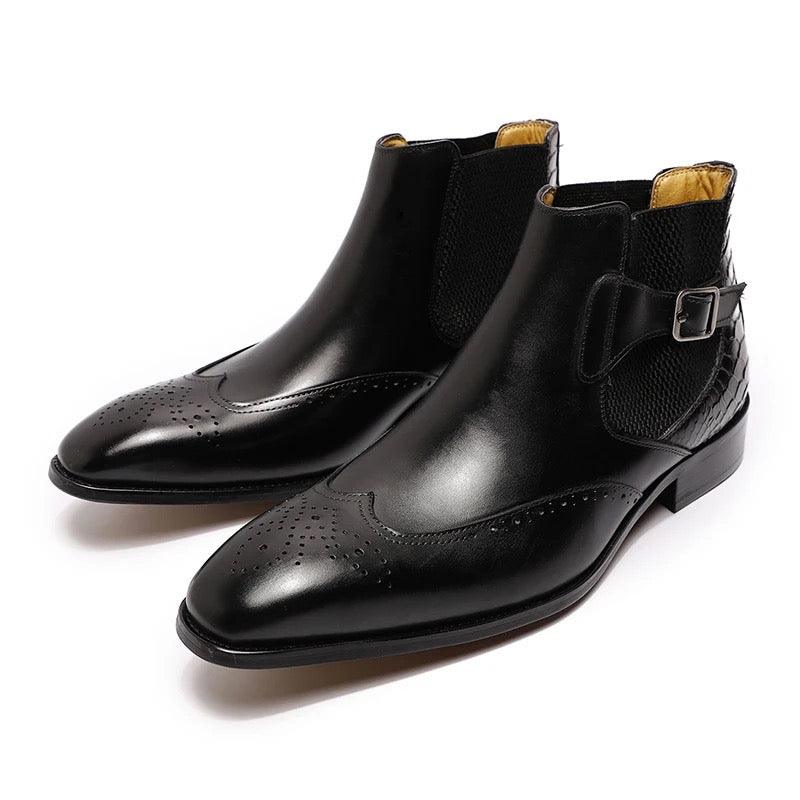 Men casual leather ankle booths