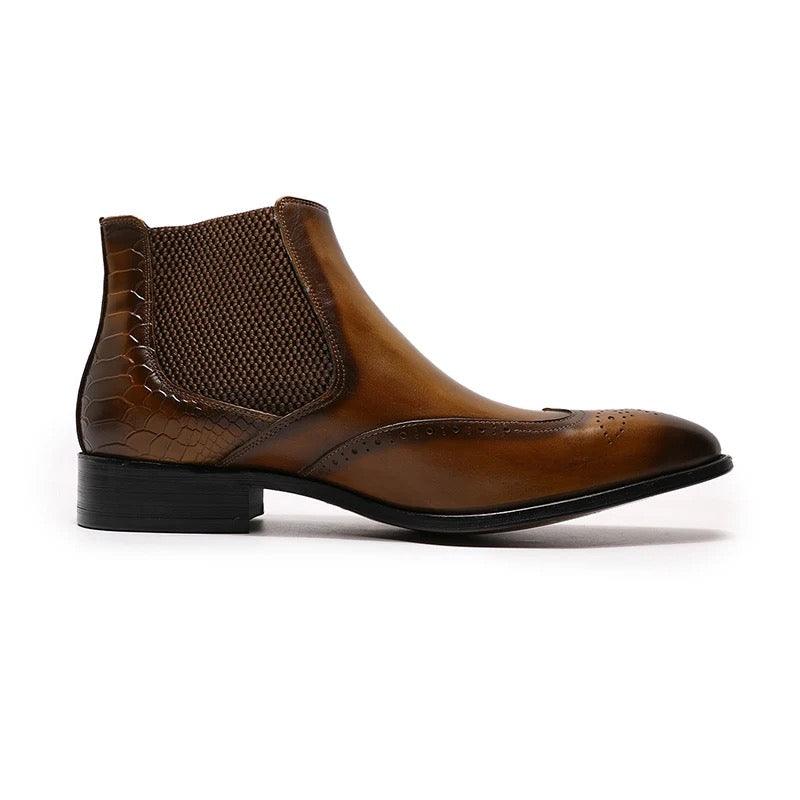 Men casual leather ankle booths